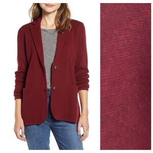 J. Crew Maroon Burgundy Red Sweater Blazer Medium